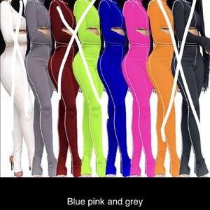 Rhinestone headbands.Jumpsuits.2 piece set